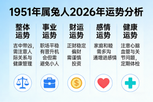 1951年屬兔2026年運勢及運程